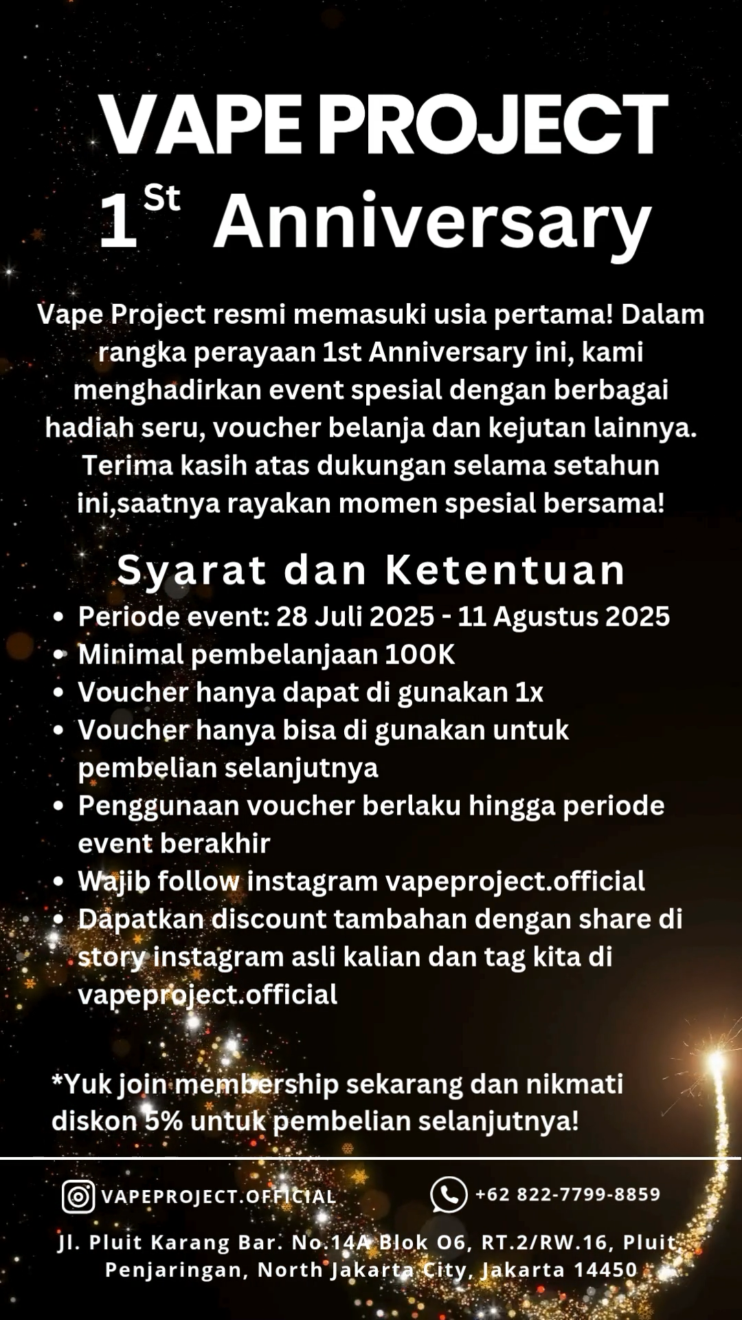 1st Anniversary Terms & Conditions